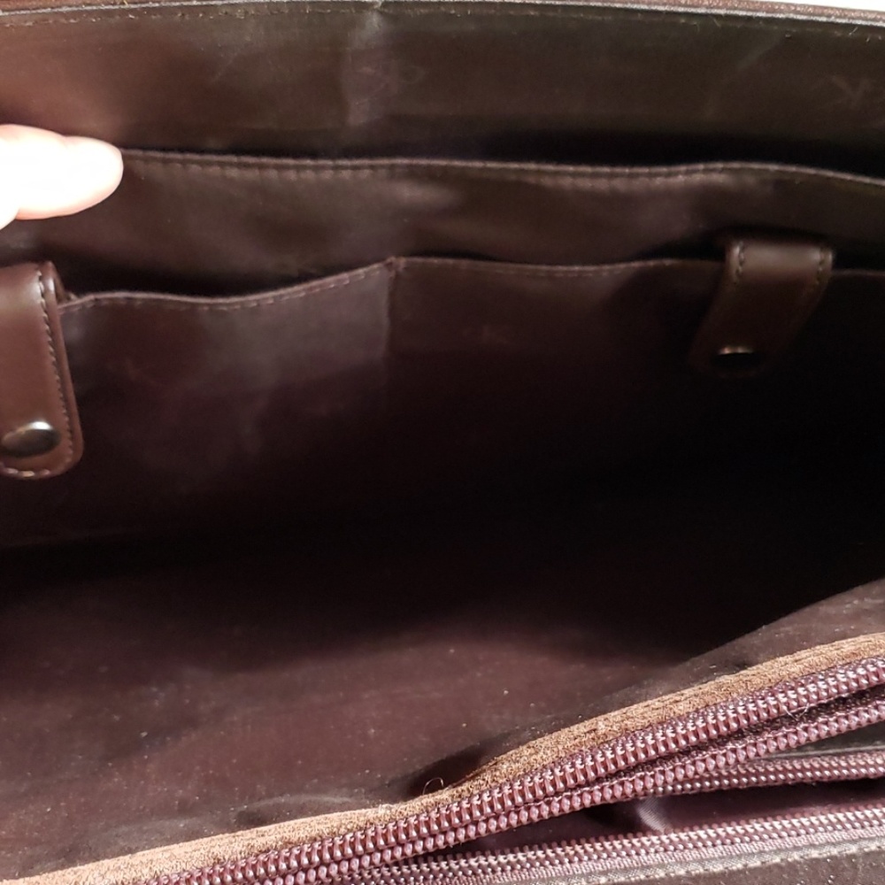 Gently used Calvin Klein brown leather briefcase - Picture 8 of 8